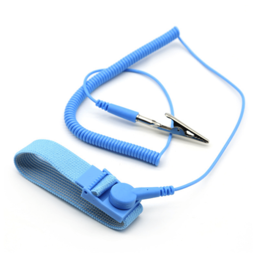 Antistatarmband med kabel blå
