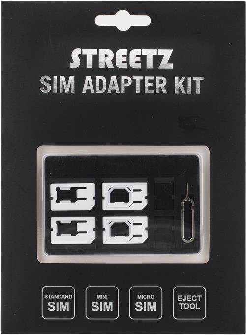 SIM-kortsadapter kit för standard/micro/nano-sim, svart