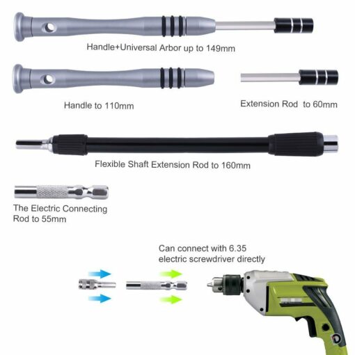 Reparationskit med Magnetisk Skruvmejsel 60 Delar