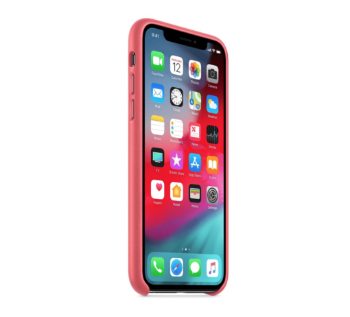 Apple iPhone XS Max Original Läderskal Pionrosa​