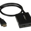 StarTech 4K HDMI Splitter 1 In 2 Out - 4K 30Hz HDMI 1.4 2 Port Video Splitter Box