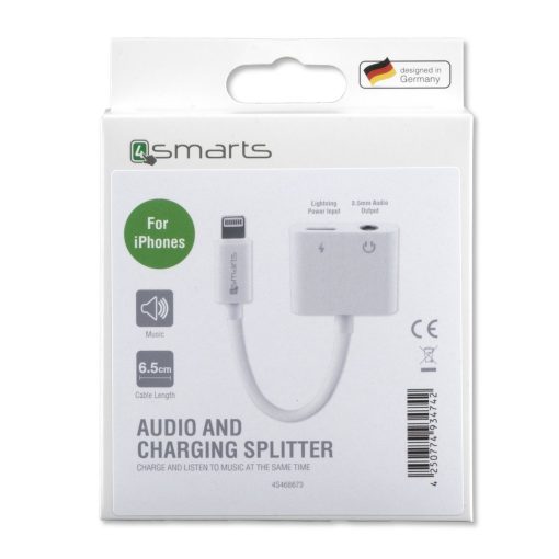 4Smarts Lightning Splitter Adapter - Lightning+3,5mm Ljud