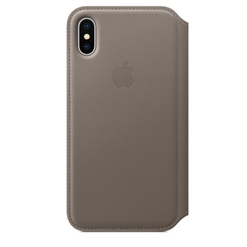 Apple iPhone X Folio Läderfodral Original - Mullvadsgrå