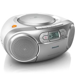 Philips Boombox CD/FM-radio/Kassett Silver-grå