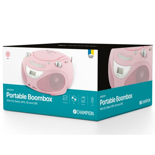 Champion Boombox CD/Radio/MP3/USB - Pink - Bild 2