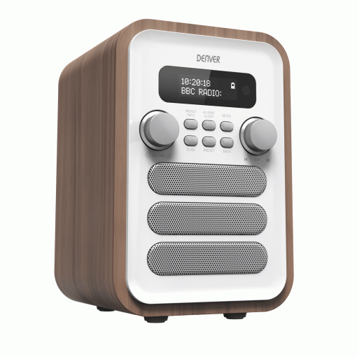 Denver FM/DAB+ Radio Bluetooth Trä/Vit