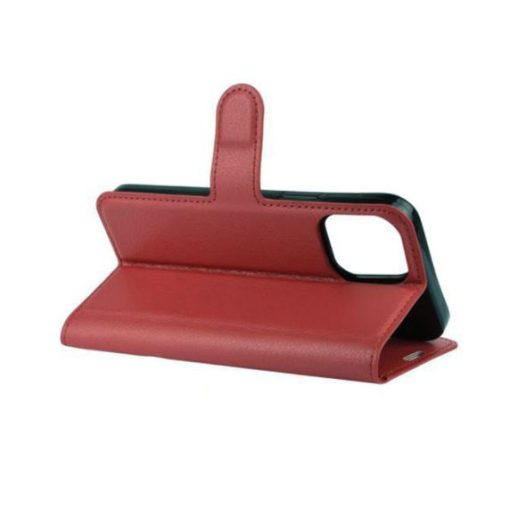 iPhone 13 Läderplånboksfodral i flip stand - Brun - Bild 3