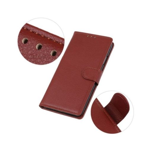 iPhone 13 Läderplånboksfodral i flip stand - Brun - Bild 4