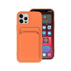 iPhone 13 Pro mjuk silikon stötsäker skal med plånbok kortplats - Orange