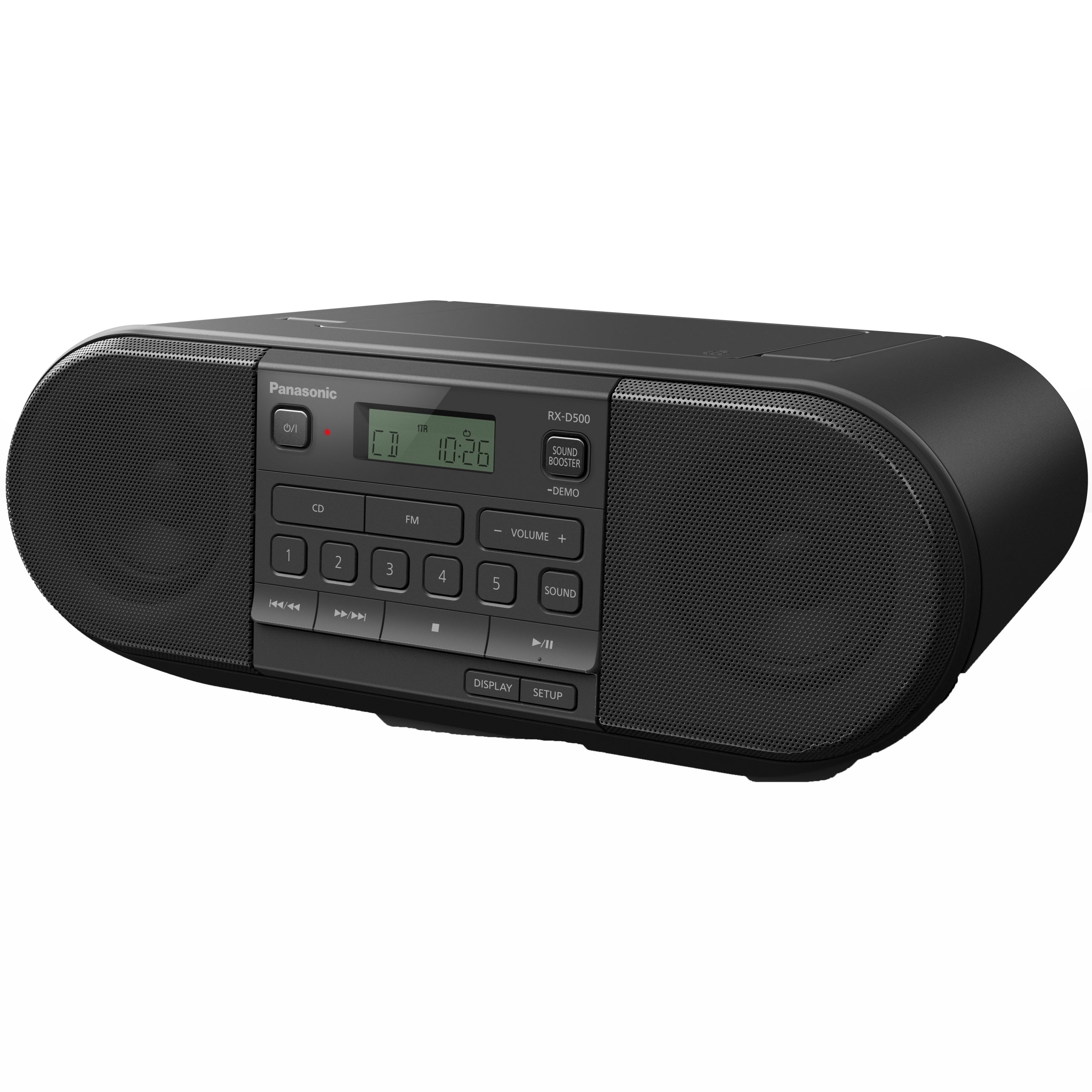 Panasonic Kraftfull bärbar radio med CD - RX-D500EG-K