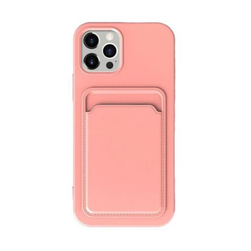 iPhone 13 Pro Max Soft Silikonskal med Kortplats - Rosa