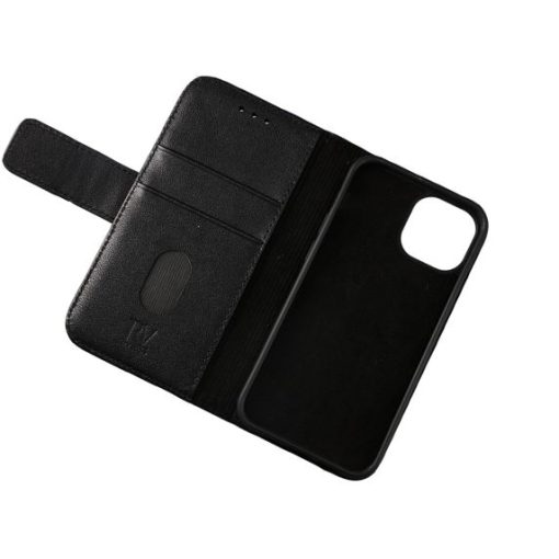 iPhone 13 Mini Plånboksfodral Genuint Läder - Svart - Bild 3
