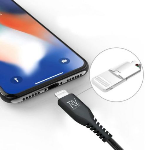 Rvelon USB-C till Lightning Kabel Flätad 1m - Bild 2