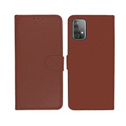 Samsung Galaxy A72 5G Läder Plånboksfodral Flip Stand - Brun