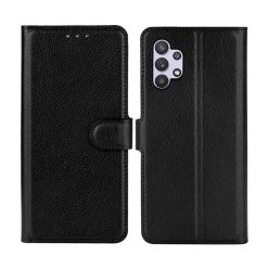 Samsung Galaxy A32 5G Läder Plånboksfodral Flip Stand - Svart