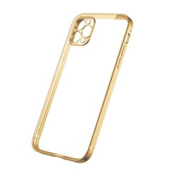 iPhone 12 Pro Max Skal med Kameraskydd - Guld/transparent