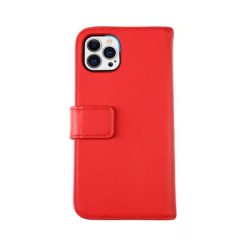 iPhone 12 Pro Max Plånboksfodral Genuint Läder - Röd