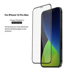 iPhone 12 Pro Max Skärmskydd - 3D Härdat Glas Svart (miljö)