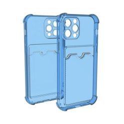 iPhone 12 Pro Max Shockproof Skal med Korthållare - Blå