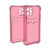 iPhone 12 Pro Max Shockproof Skal med Korthållare - Rosa