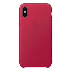 Apple iPhone X Läderskal Original Pink Fuchsia