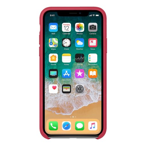 Apple iPhone X Läderskal Original Pink Fuchsia