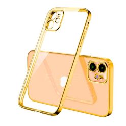 iPhone 12 Mini Skal med Kameraskydd - Guld/transparent