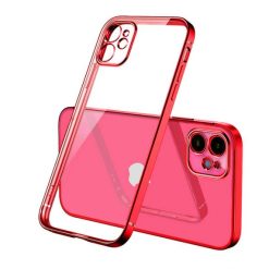 iPhone 12 Mini Skal med Kameraskydd - Röd/transparent