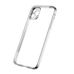 iPhone 12 Pro Skal med Kameraskydd - Silver/transparent
