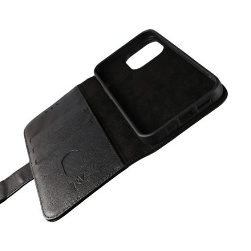 iPhone 12/12 Pro Plånboksfodral Genuint Läder - Svart - Bild 2