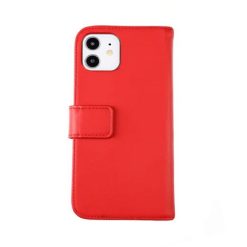 iPhone 12 Mini Plånboksfodral Genuint Läder - Röd
