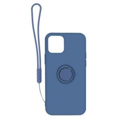 iPhone 12/12 Pro Silikonskal med Ringhållare och Handrem - Grå