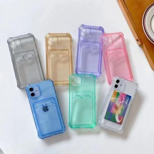 iPhone 12 Shockproof Skal med Korthållare - Gul - Bild 3