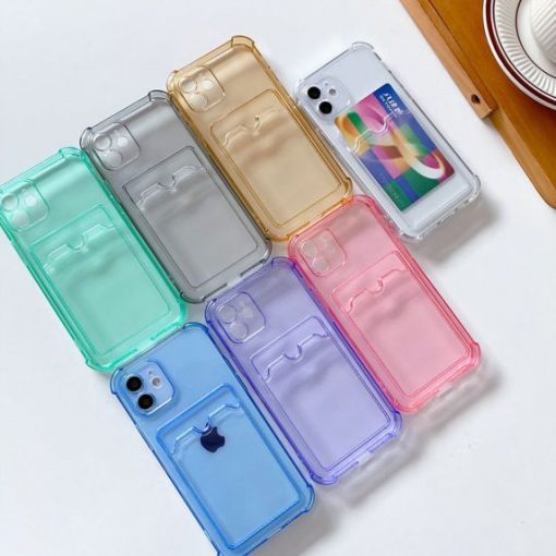 iPhone 12 Shockproof Skal med Korthållare - Gul - Bild 4