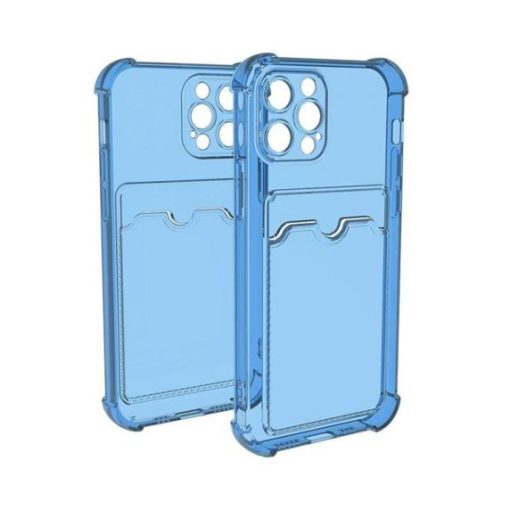 iPhone 12 Pro Shockproof Skal med Korthållare - Blå