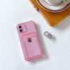 iPhone 12 Shockproof Skal med Korthållare - Rosa