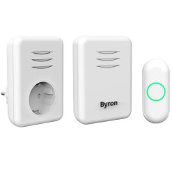 Byron Trådlös dörrklocka Plug-in och portabel med två mottagare