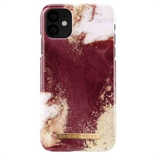 iDeal Skal till iPhone 11 / XR - Golden Burgundy Marble