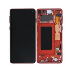 Samsung Galaxy S10 Skärm, Digitizer med Ram - Röd - Original