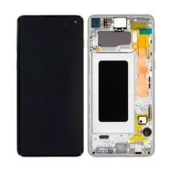 Samsung Galaxy S10 Skärm, Digitizer med Ram - Vit - Original