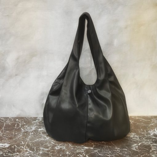 changing bag draped tote black 2