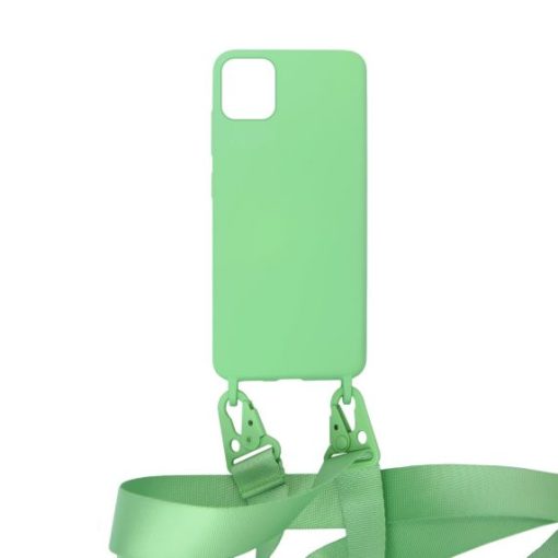 iPhone 11 Pro Max Skal i Silikon med Rem - Grön