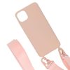 iphone 11 pro max silikonskal med rem halsband rosa 3