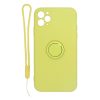 iPhone 11 Pro Max Skal i Silikon - Ringhållare - Gul