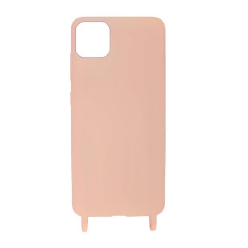 iphone 11 pro silikonskal med rem halsband rosa 5