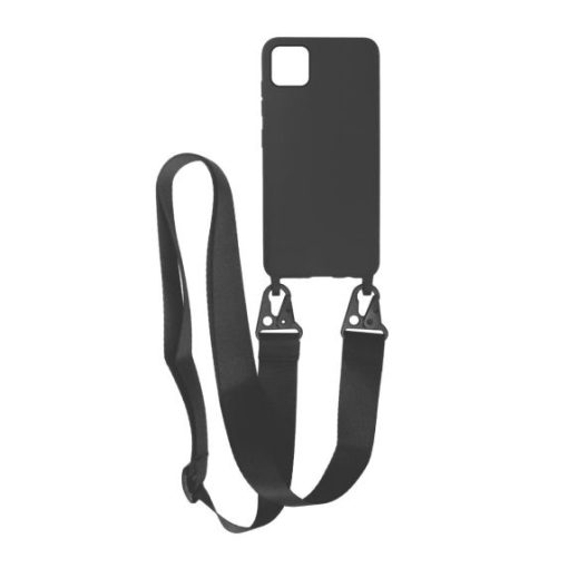 iPhone 11 Pro Silikonskal med Rem/Halsband - Svart