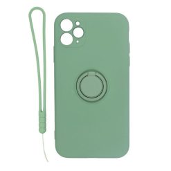 iPhone 11 Pro Silikonskal med Ringhållare och Handrem - Grön