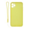 iphone 11 pro silikonskal med ringhallare och handrem gul 2