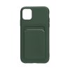 iPhone 11 Silikonskal med Kortfack - Militärisk Grön