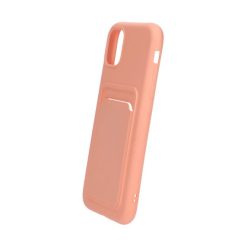 iphone 11 silikonskal med korthallare rosa 1